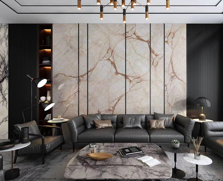Ultra super thin marble veneer interior decoration project工程展示CASES