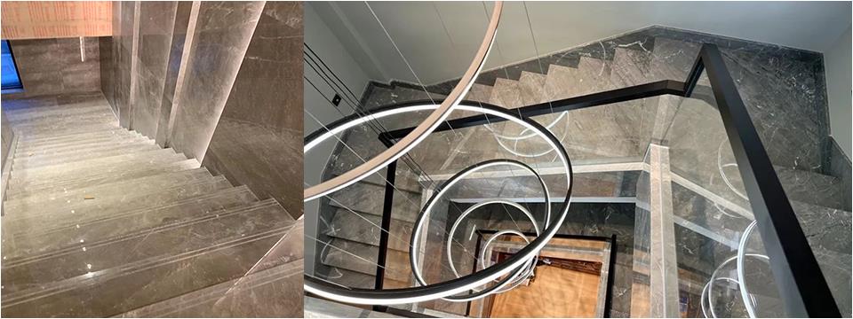 8 Designs of Modern Gray Marble Staircases