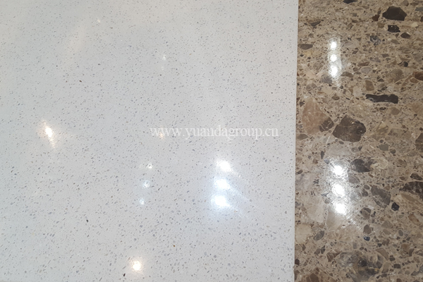 Artificial quartz and marble shopping mall flooring project