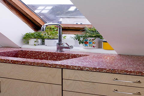 Red Terrazzo Countertop