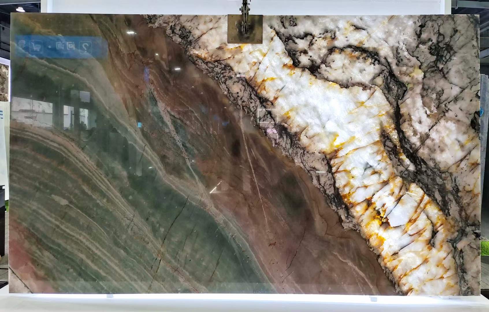 Natural Royal Green Quartzite Textured Marble Slabs
