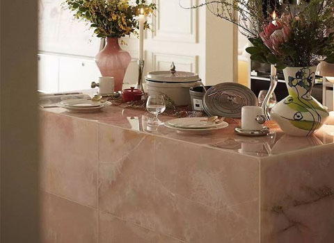 Pink vanilla onyx countertop