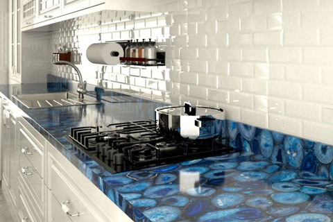 Blue agate countertop