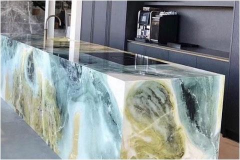 green marble countertop