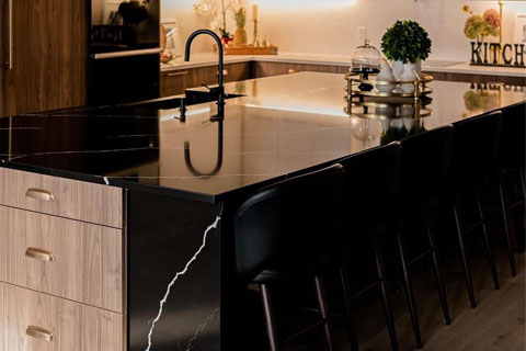 High Quality Marquina Black Quartz Countertop