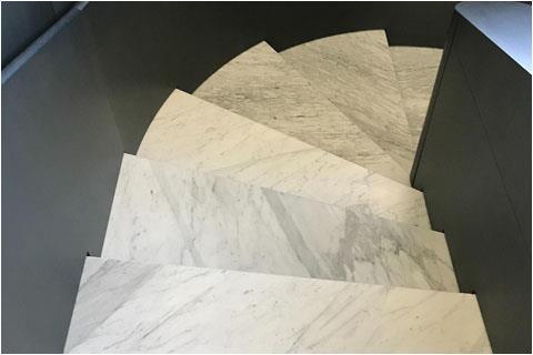 Stauario white marble stair