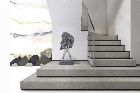 Tundra grey marble stair