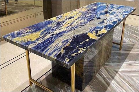 Dark blue granite countertop