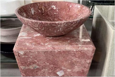 Red Marble Pedestal Washbasin