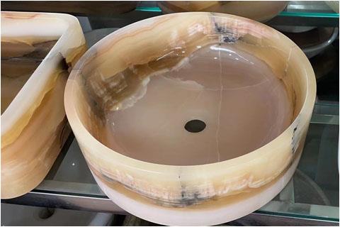 Rosin jade onyx basin hand washing stone marble