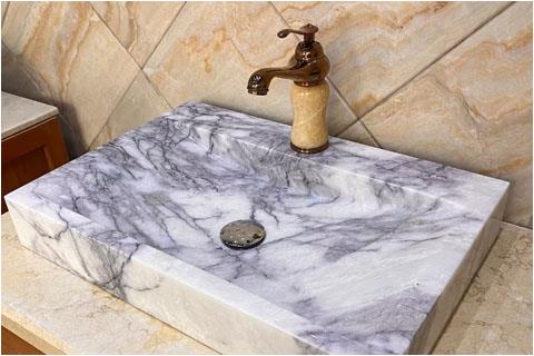 Milas Lilac Marble Basin Hand Washing Stone Marble