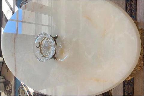 White onyx table