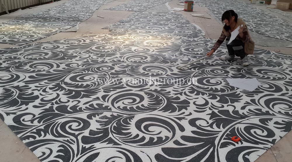 white and black marble mosaic projects from ydstone-1.jpg