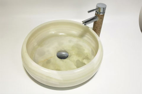 Green Onyx Stone Hand Washing Basin Sink
