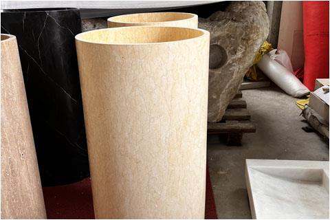 Amber marble pedestal basin hand washing stone marble