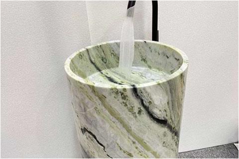 Cold Jade Marble Mosaic Round Pedestal Basin Hand Washing